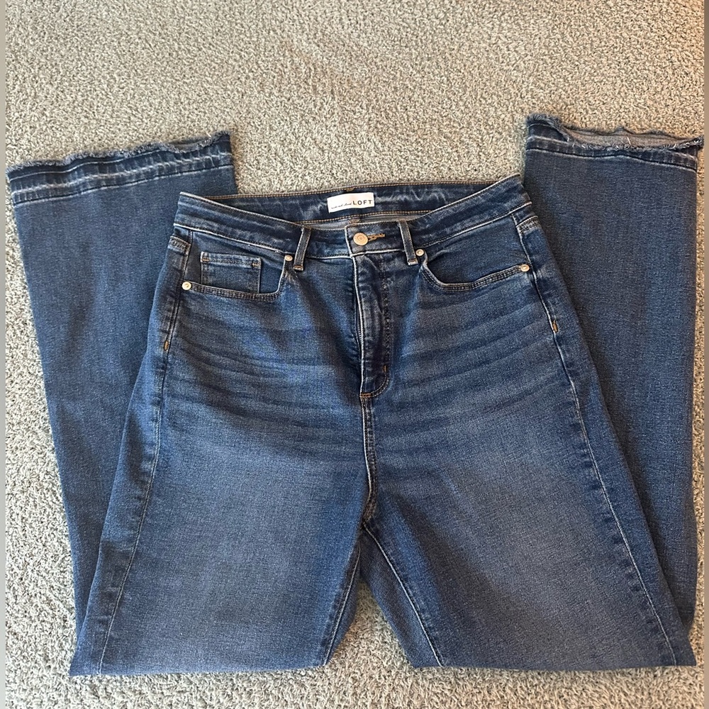 LOFT Blue Flare Wide Leg Jeans